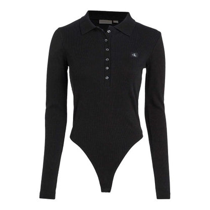 Front - Calvin Klein Womens/Ladies Label Long-Sleeved Bodysuit