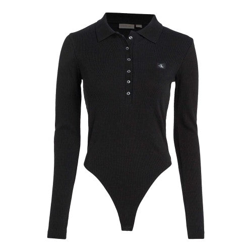 Front - Calvin Klein Womens/Ladies Label Long-Sleeved Bodysuit