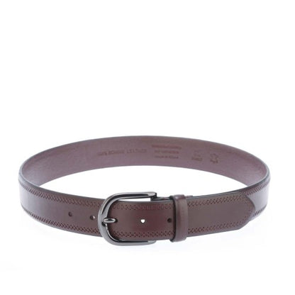 Front - Ted Baker Picolt Brogue Detailing Bovine Leather Belt