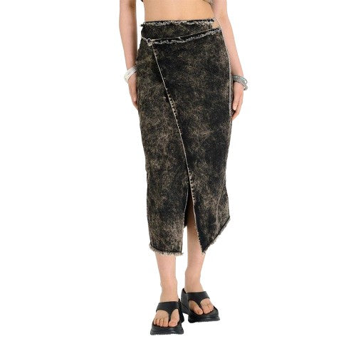 Front - The Ragged Priest Womens/Ladies Rune Denim Relaxed Fit Maxi Skirt
