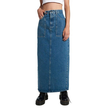 Front - The Ragged Priest Womens/Ladies Carpenter Denim Maxi Skirt