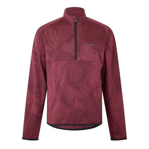 Front - Boss Mens Desert Half Zip Long-Sleeved Active T-Shirt