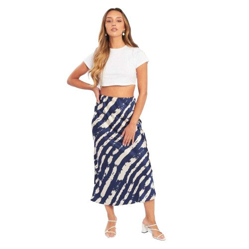 Front - Wednesday Womens/Ladies Satin Midi Skirt