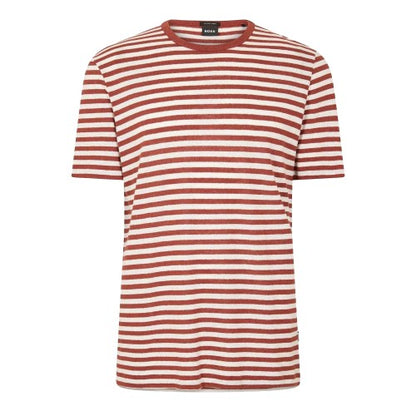 Front - Boss Mens Tiburt Striped T-Shirt