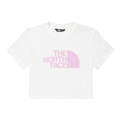 Front - The North Face Girls Easy Logo Crop Top