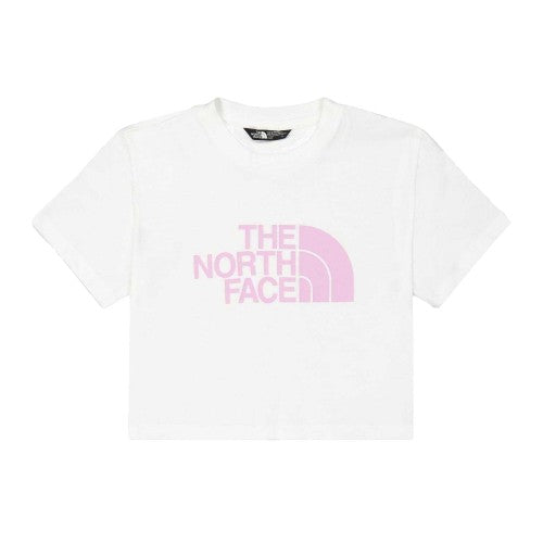 Front - The North Face Girls Easy Logo Crop Top