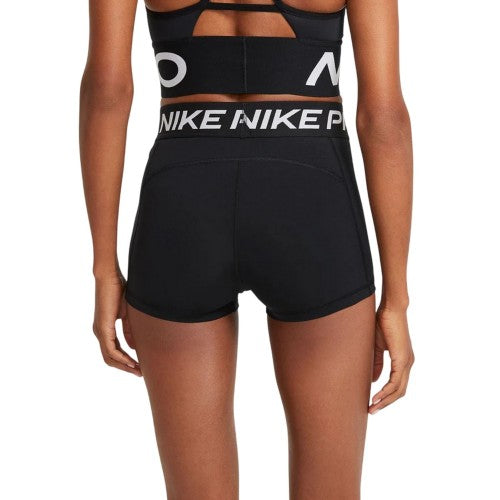 Black-White - Back - Nike Womens-Ladies Pro Dri-FIT Stretch Running Shorts