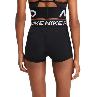 Black-White - Back - Nike Womens-Ladies Pro Dri-FIT Stretch Running Shorts