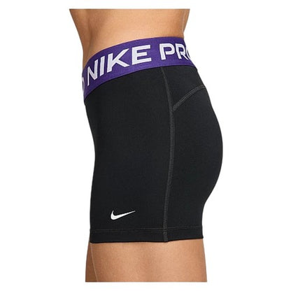 Black-Purple - Side - Nike Womens-Ladies Pro Dri-FIT Stretch Running Shorts