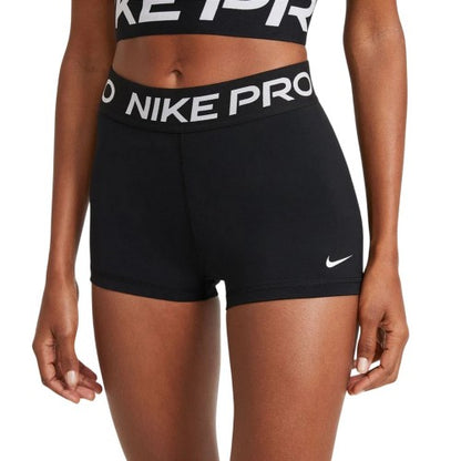 Black-White - Front - Nike Womens-Ladies Pro Dri-FIT Stretch Running Shorts