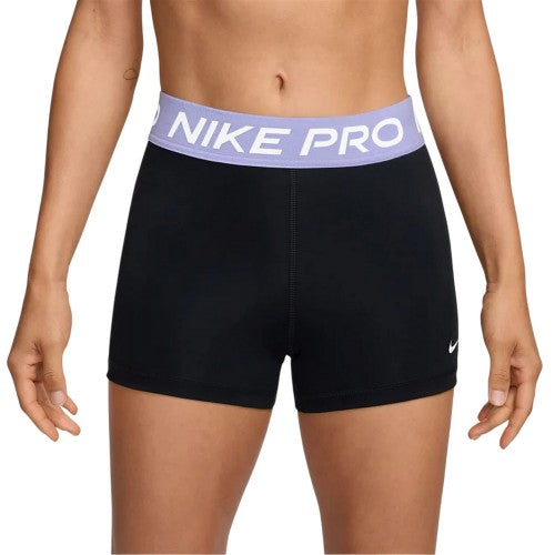 Black-Lilac - Front - Nike Womens-Ladies Pro Dri-FIT Stretch Running Shorts