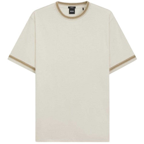 Front - Boss Mens Contrast Tipped Slim T-Shirt