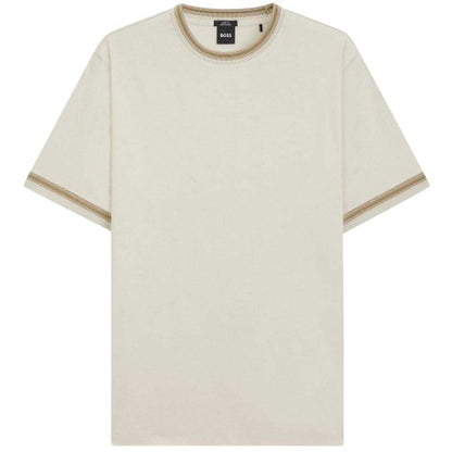Front - Boss Mens Contrast Tipped Slim T-Shirt