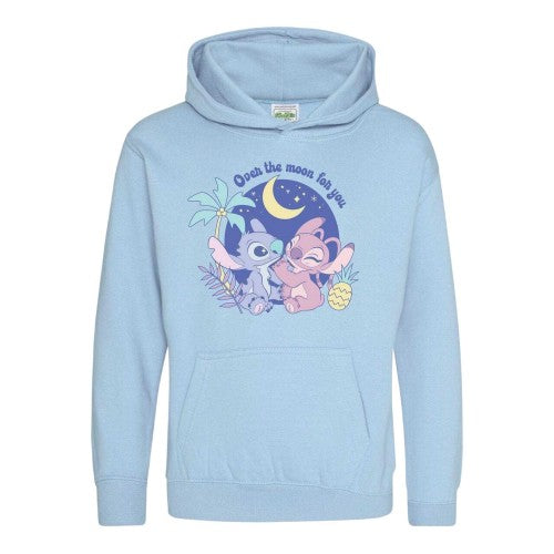 Front - Lilo & Stitch Childrens/Kids Over The Moon Valentine`s Day Hoodie