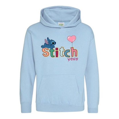 Front - Lilo & Stitch Childrens/Kids Heart Long-Sleeved Valentine`s Day Hoodie
