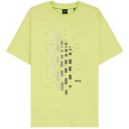 Front - Boss Mens Geometric Stretch Regular T-Shirt