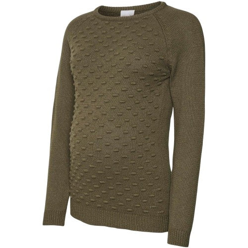 Front - Mamalicious Womens/Ladies Bobble Knit Raglan Maternity Sweatshirt