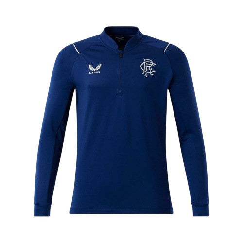 Front - Rangers FC Mens Zip Neck Regular Sweatshirt