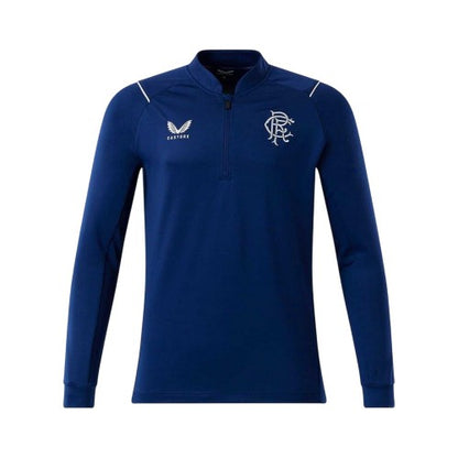 Front - Rangers FC Mens Zip Neck Regular Sweatshirt