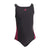 Front - Adidas Girls Striped One Piece Swimsuit
