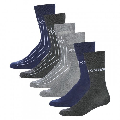 Front - DKNY Mens Breathable Ankle Socks (Pack of 6)