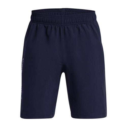 Front - Under Armour Boys Tech Woven Wordmark Shorts