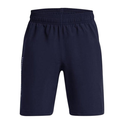 Front - Under Armour Boys Tech Woven Wordmark Shorts