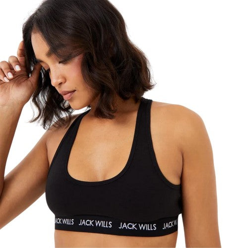 Front - Jack Wills Womens/Ladies Dibsdall Cotton Jersey Bralette (Pack of 2)