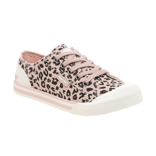 Front - Rocket Dog Womens/Ladies Jazzin Leopard Print Canvas Flat Trainers