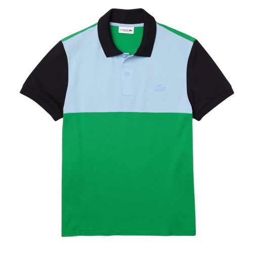 Front - Lacoste Mens Colour Block Pique Regular Polo Shirt
