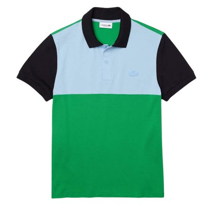 Front - Lacoste Mens Colour Block Pique Regular Polo Shirt