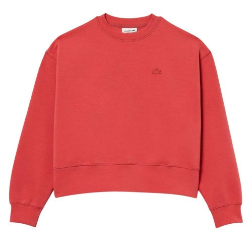 Front - Lacoste Womens/Ladies Embroidered Logo Cotton Blend Oversized Sweatshirt