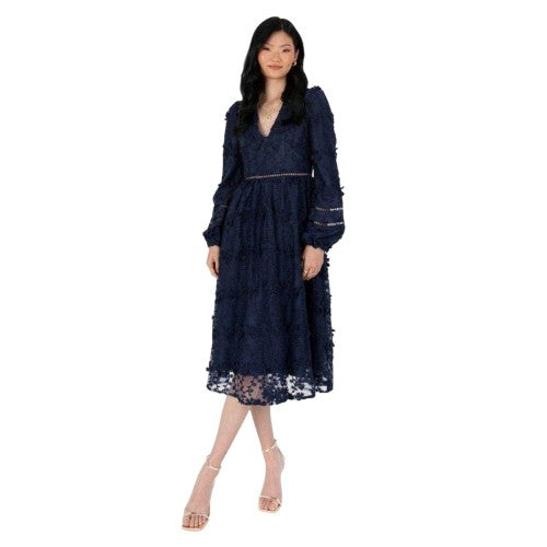 Front - Maya Deluxe Womens/Ladies Floral V Neck Midi Dress