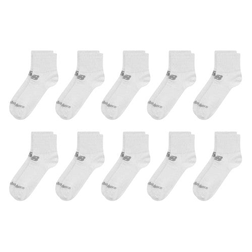 Front - New Balance Unisex Adult Ankle Socks (Pack of 10)