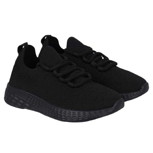 Front - Fabric Childrens/Kids Santo Knitted Trainers