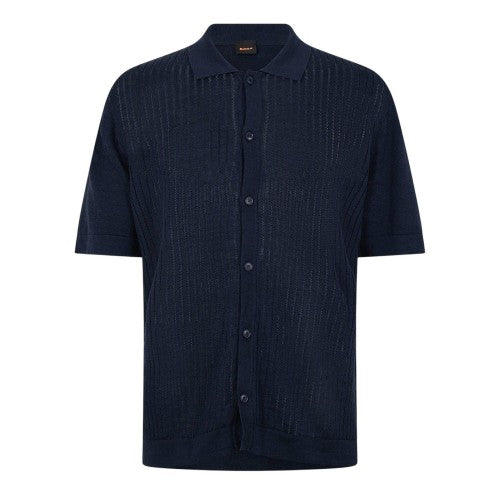 Front - Boss Mens Knitted Short-Sleeved Polo Shirt