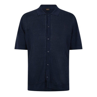 Front - Boss Mens Knitted Short-Sleeved Polo Shirt