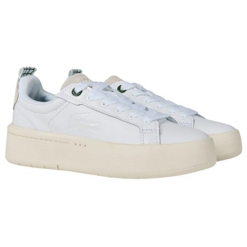 Front - Lacoste Womens/Ladies Carnaby Leather Platform Trainers