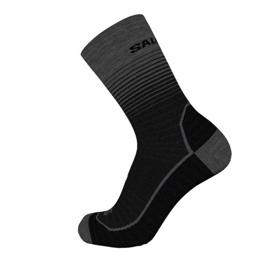 Front - Salomon Mens Horizontal Stripe Walking Socks (Pack of 2)