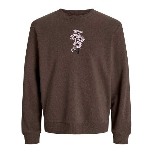 Front - Jack And Jones Mens Embroidered Daisy Sweatshirt