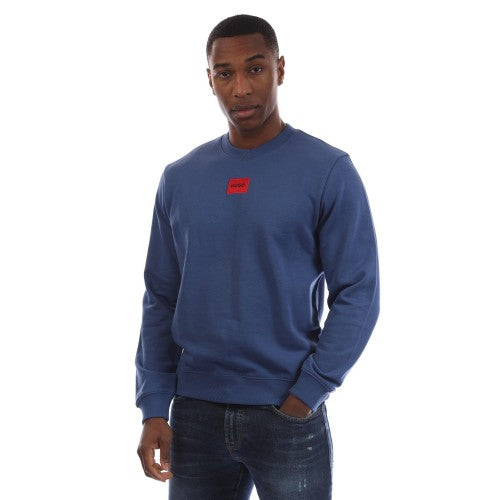 Front - Hugo Mens Ribbed Collar Regular Sweatshirt