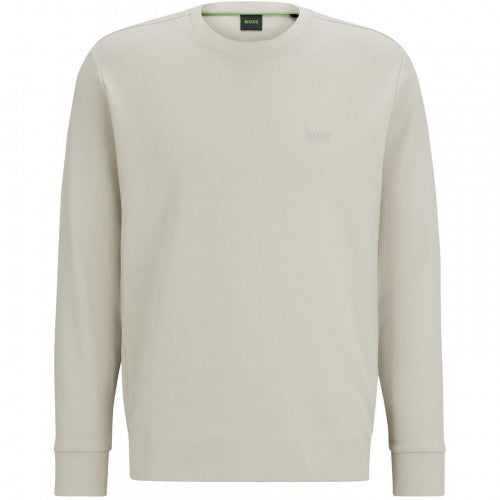 Front - Boss Mens Tonal Logo Ribbed Collar Raglan Sweatshirt