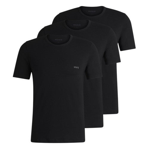 Front - Hugo Mens Plain Pyjama Top (Pack of 3)