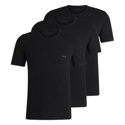 Front - Hugo Mens Plain Pyjama Top (Pack of 3)