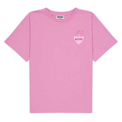 Front - Moschino Childrens/Kids Heart Regular T-Shirt