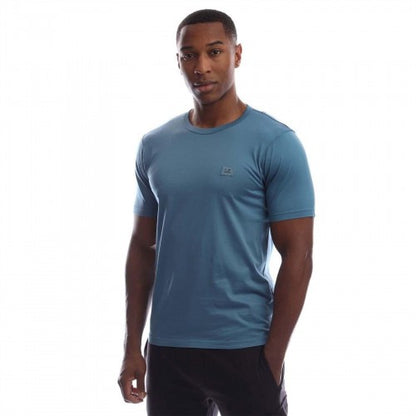 Front - C.P. Company Mens Patch Mercerised Cotton Logo T-Shirt