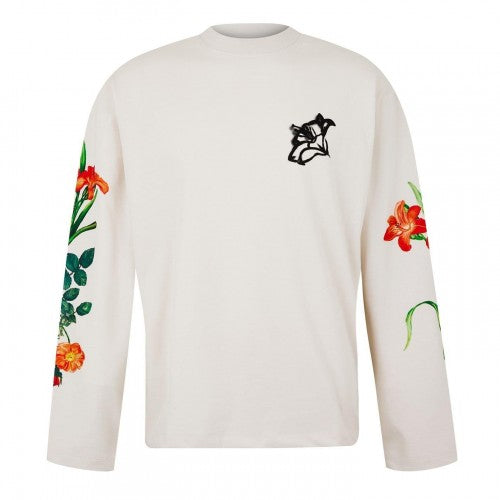 Front - Hugo Mens Floral Long-Sleeved T-Shirt
