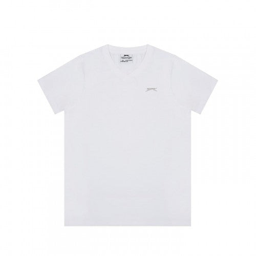 Front - Slazenger Boys Logo Cotton V Neck T-Shirt