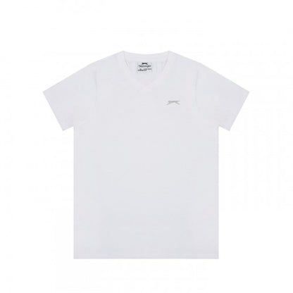 Front - Slazenger Boys Logo Cotton V Neck T-Shirt