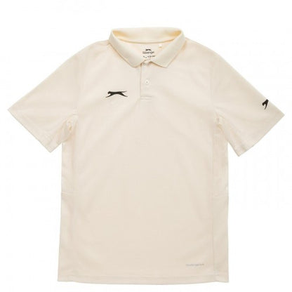 Front - Slazenger Boys Logo Cricket Shirt